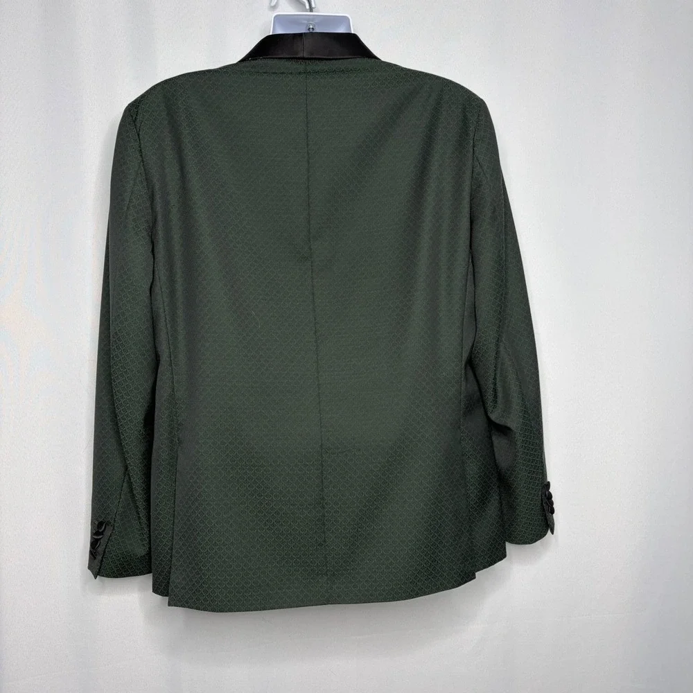 Perry Ellis Portfolio Palisade Green Textured Tuxedo Jacket Shawl Lapel 44R